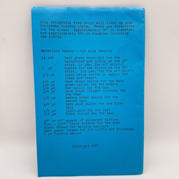 Geese For Christmas Tree Skirt Pattern Vtg 80s By Creations By Shelley - Picture 5 of 6